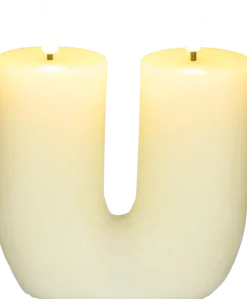 Świeca woskowa LED w kształcie litery U Cozy Light 53 (kremowa)