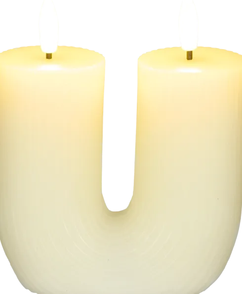 Świeca woskowa LED w kształcie litery U Cozy Light 53 (kremowa)