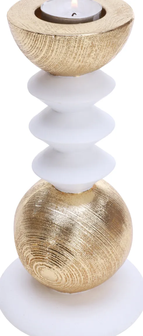 Świecznik do świec LED Luxor 50 (biały/złoty)