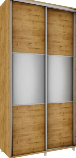 Wysoka szafa przesuwna lustra 120cm (dąb soma ciemny)
