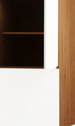 Zabudowa nadblatowa prawa Kampara (biały lakier/dąb Soma ciemny)